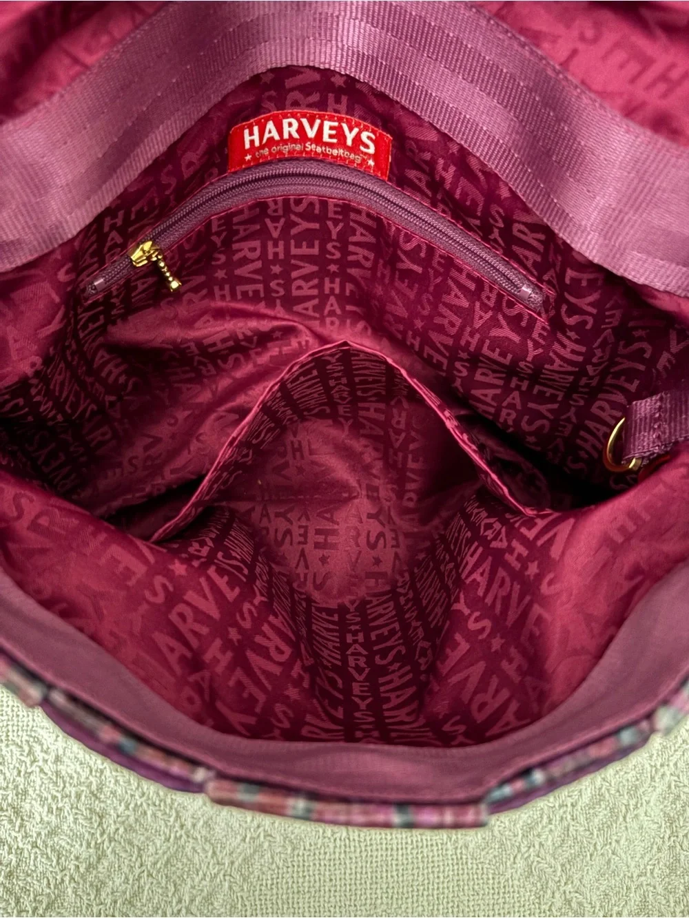 Plum Quilted Tweed Crossbody Bag with Gold-Tone Chain Strap